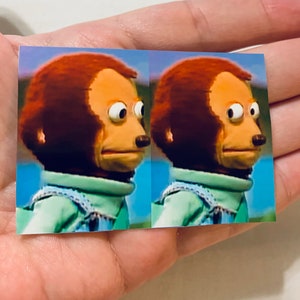 Side Eye Monkey Meme Water-Resistant Sticker