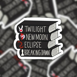 Twilight New Moon Eclipse Breaking Dawn Book Stack Vinyl Sticker