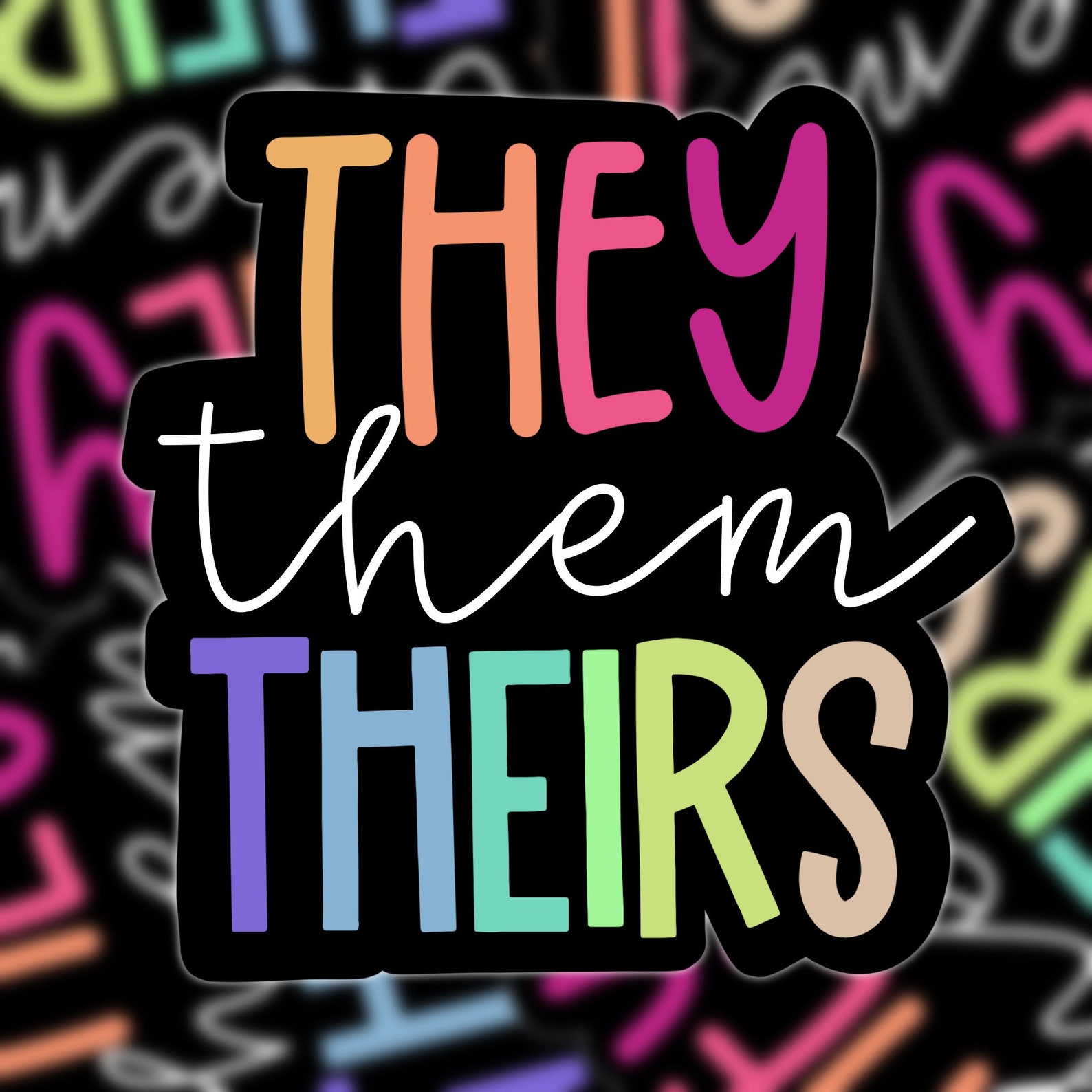 Theirs They/Them/Theirs Pronouns Vinyl Sticker | Etsy