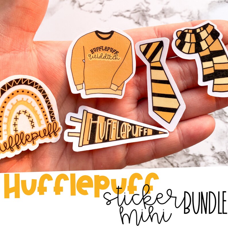 Hufflepuff Vinyl Sticker Mini Bundle Harry Potter Inspired | Etsy