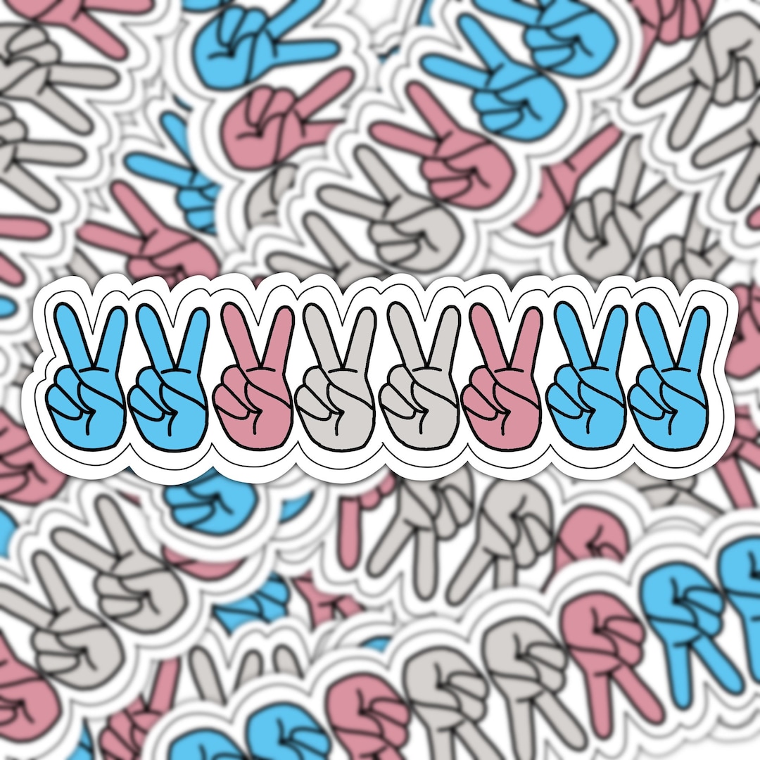 Mtf Hand Sign Peace Sign Hands TRANSGENDER Vinyl Sticker - Etsy