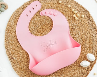 Personalized Silicone Baby Bib: First Birthday Gift