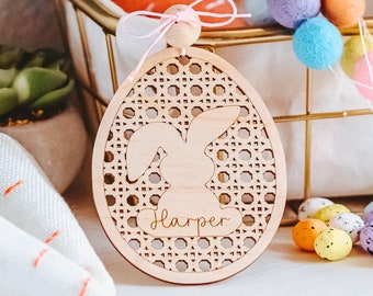 Personalized Rattan Name Tags for Easter Baskets - Custom Easter Decor- Easter Tag - Tags for Boys and Girls - Baby's First Easter