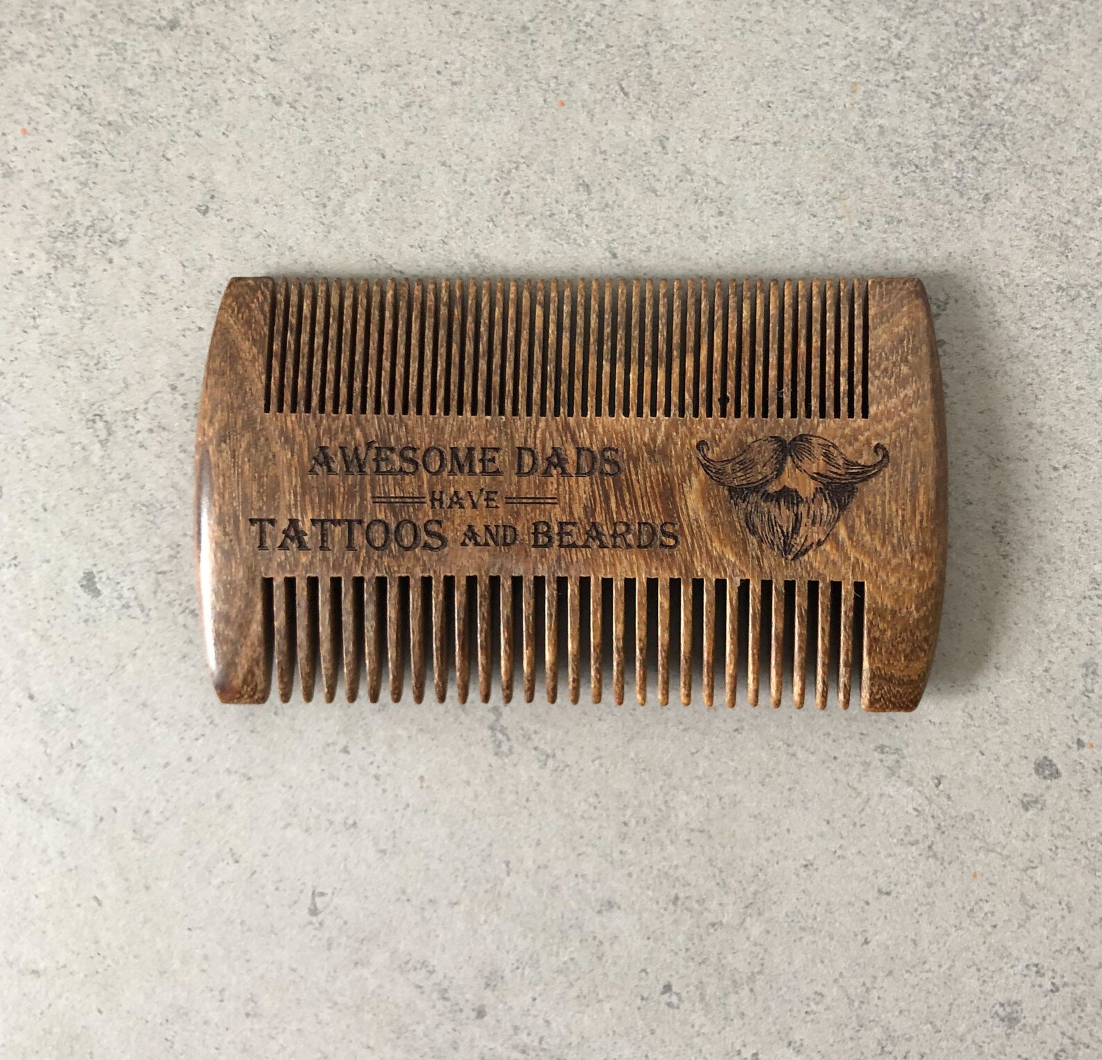 Laser Engraved Beard Comb Double Sided Beard Comb Sandalwood Etsy