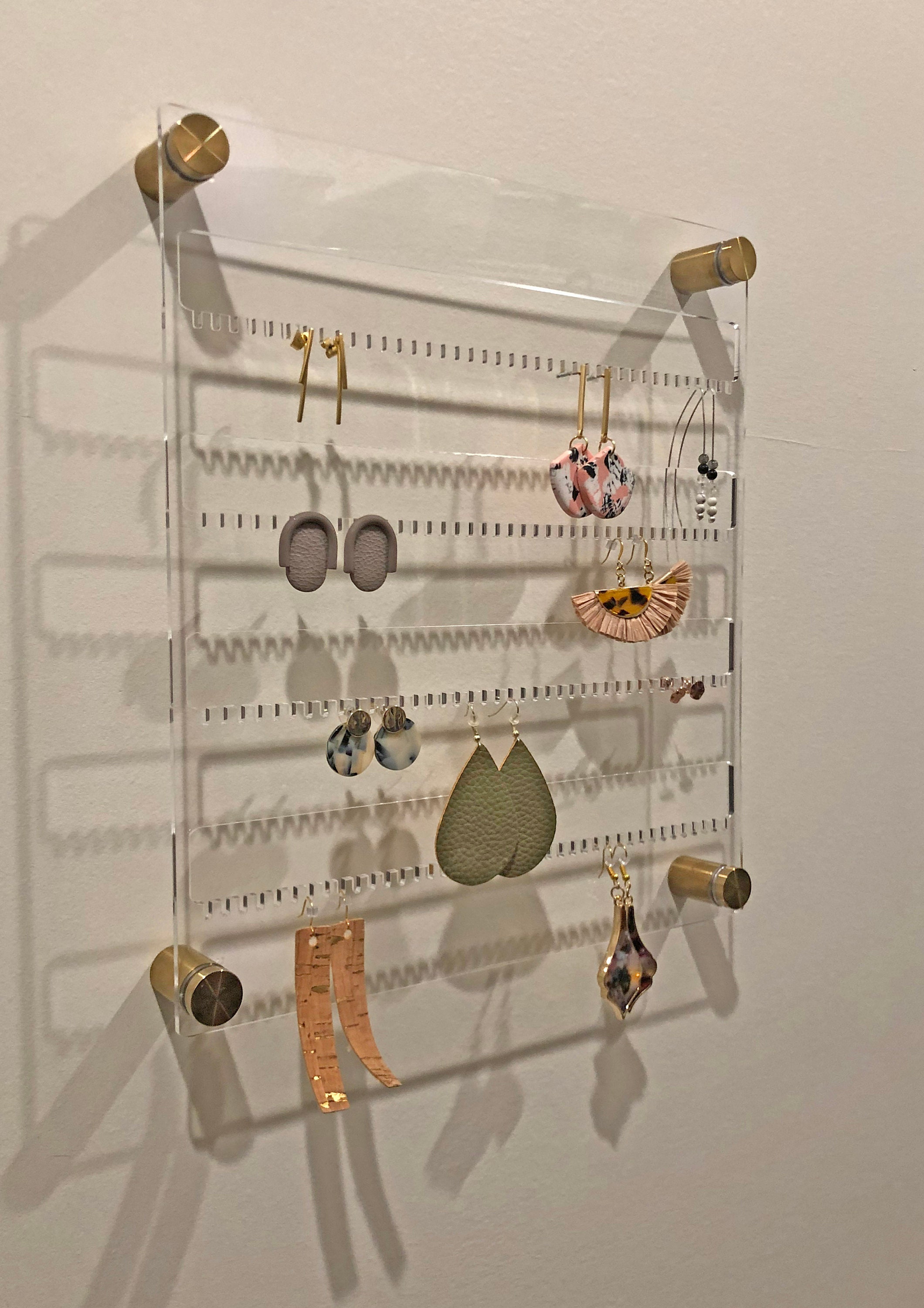 Transparent Acrylic Wall-mounted Earring Display Stand, Jewelry