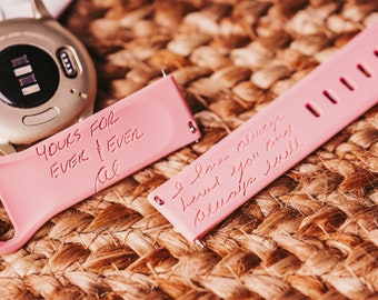 Handwriting on Watch Band for Dad, Personalized Father&#39;s Day Gift Compatible With Fitbit, Samsung, Fossil, or Apple, Handwritten Watch Strap