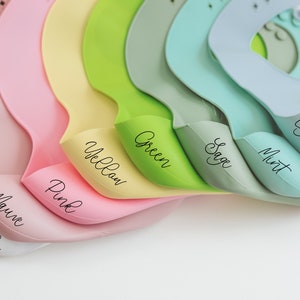 Color options for Laser engraved personalized baby bibs by Legacy and Light