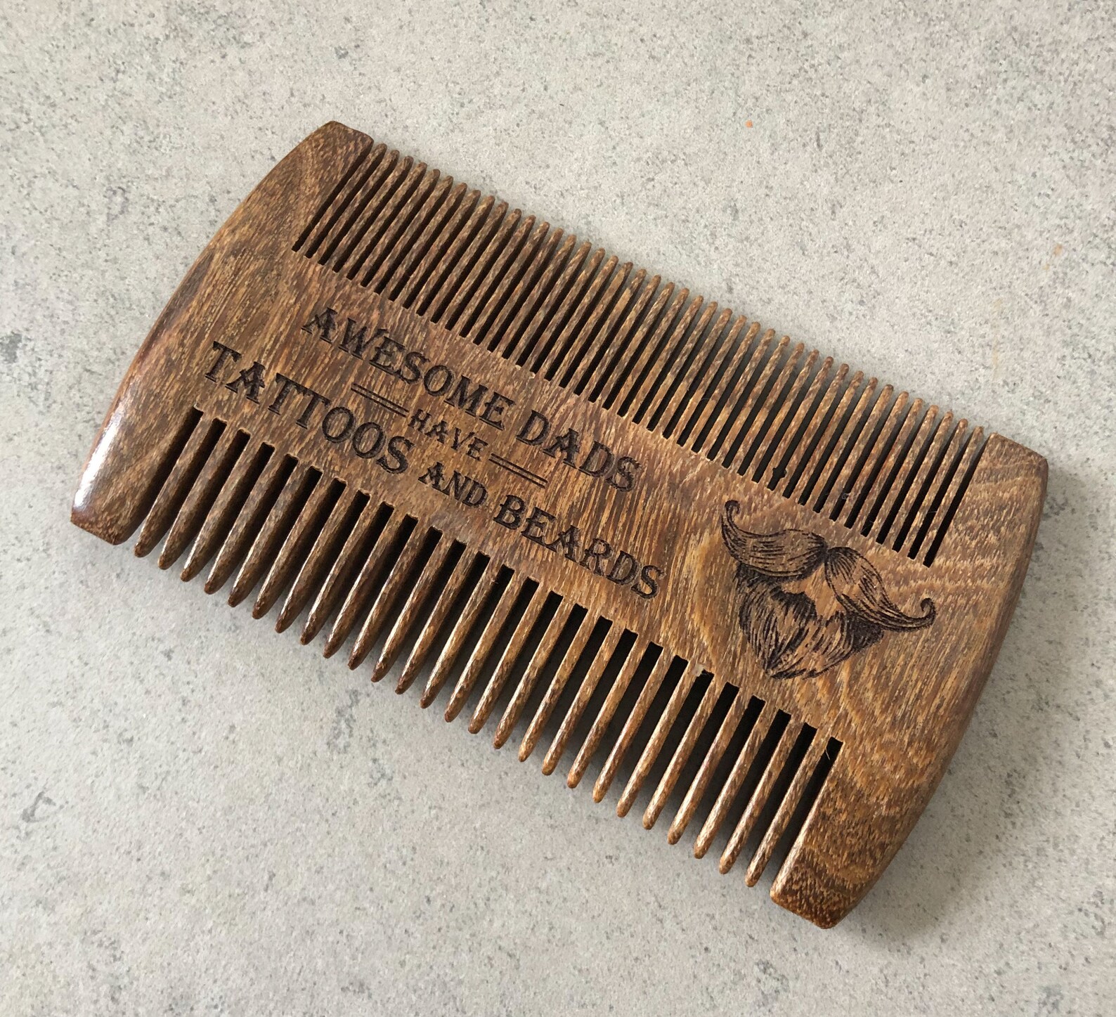 Laser Engraved Beard Comb Double Sided Beard Comb Sandalwood Etsy