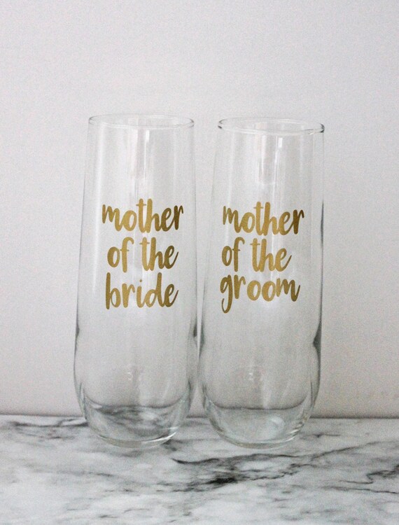 Mother Of The Bride Mother Of The Groom Stemless Champagne Etsy