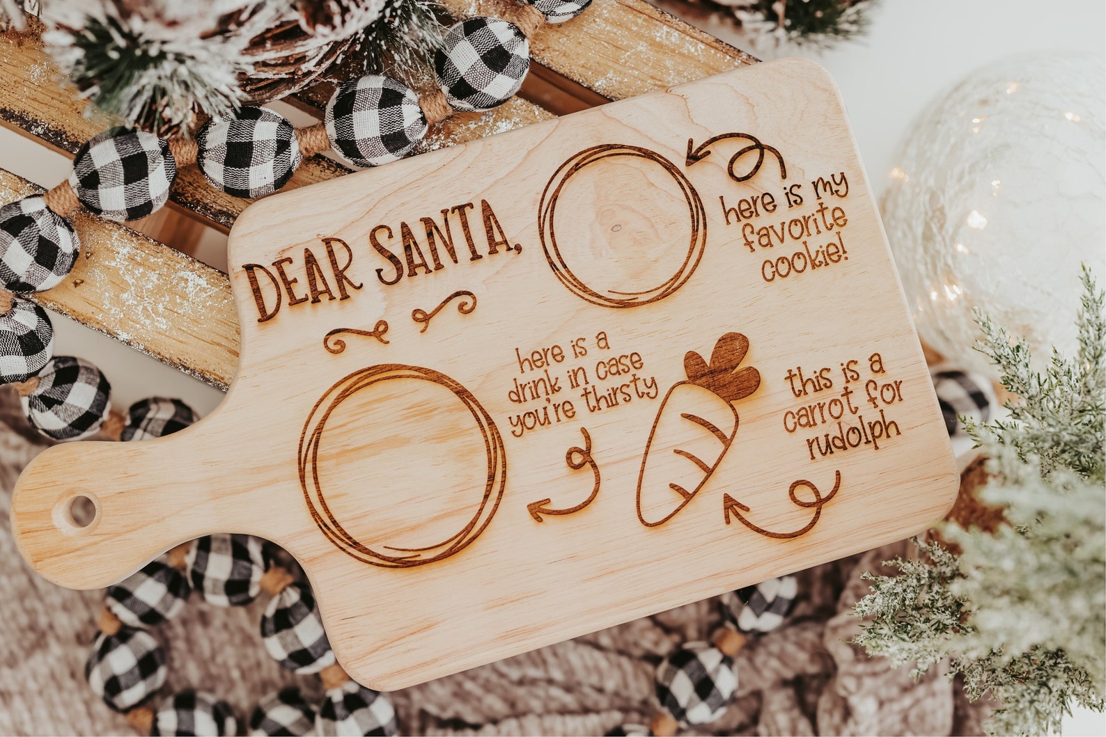 Personalized Santa Snack Tray Custom Christmas Gift Etsy