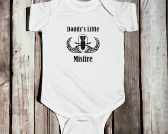 Military EOD bodysuit Gift for Air Force Marines Baby Funny Army Child Gift for Kid Army Gift Navy Baby Daddy's Little Misfire Clothes