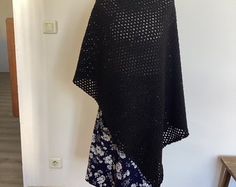 Poncho laine tricoté