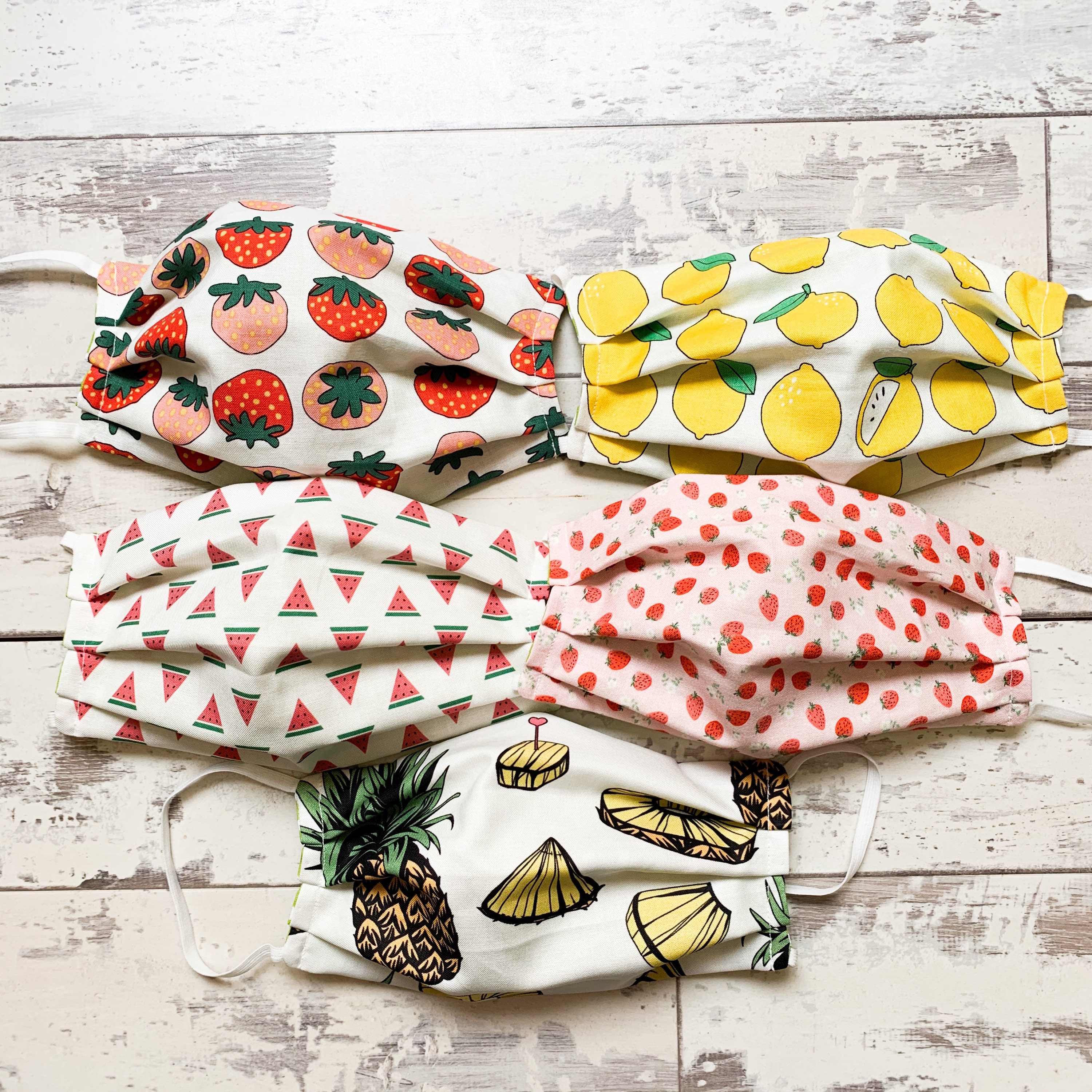 Handmade  Reusable Fruit Print Face Mask  Adult Size, Mask that can b…