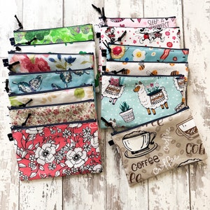 Handmade Cotton Fabric Purse Pencil Case Cosmetics Pouch Jewelry Purse Zipper Bag  Size: 7.5” X 5”