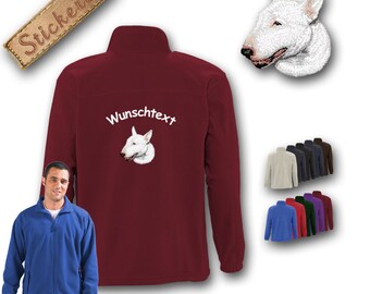 Kuschelige Fleecejacke Jacke Stickerei Hund BULL TERRIER Tolle Geschenkidee