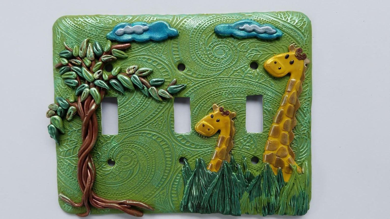 Giraffe Switch Plate Cover, Giraffe Light Switch, Triple Switch Plate, Kids Room Switch Plate