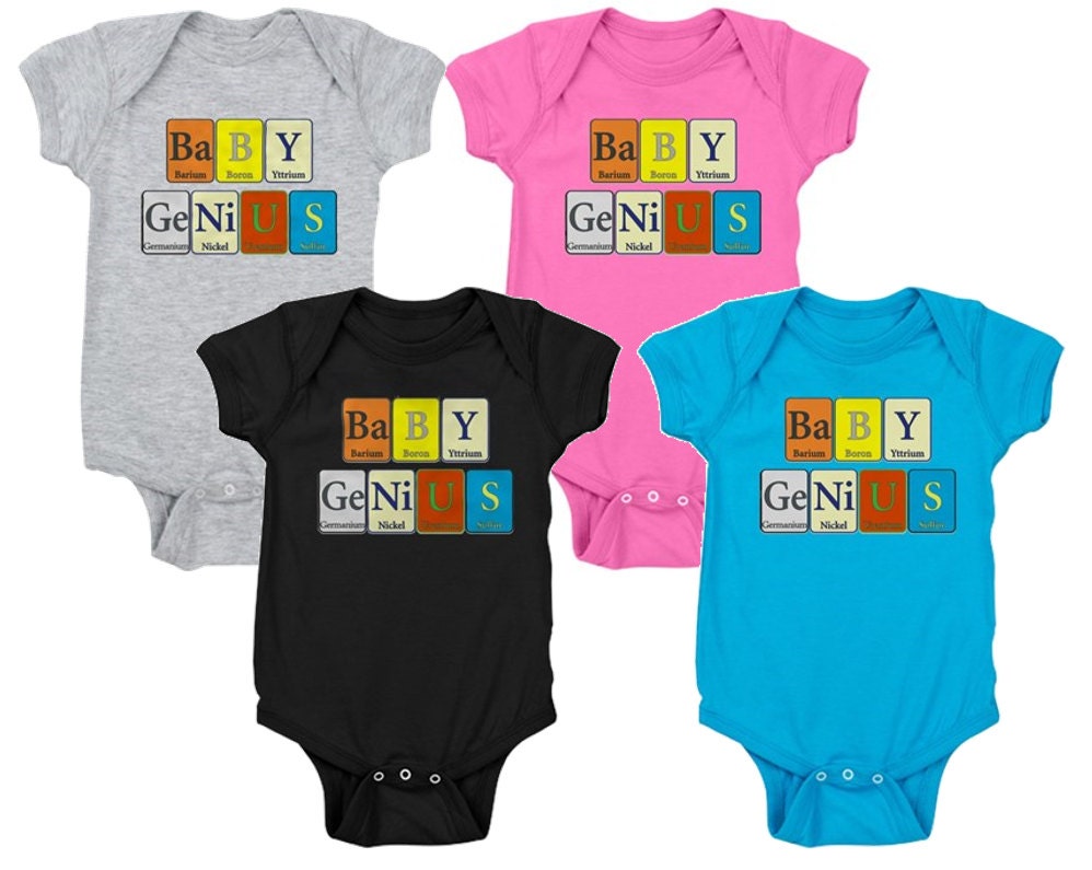 Baby Genius Chemistry Onesie Written in Periodic Elements Etsy Norway