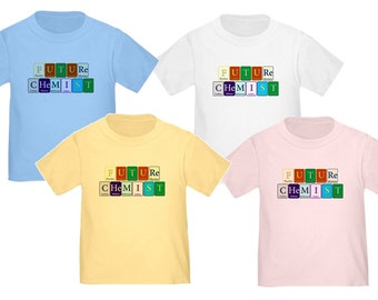 Future Chemist Toddler T-shirt written in Periodic Elements of Chemistry  2T, 3T, 4T