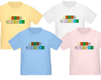 Futuro scienziato Toddler t-shirt scritto in periodici elementi di chimica 2T, 3T, 4T