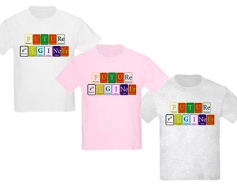 Future Engineer - Kid's T-Shirts based on the Periodic Elements of Chemistry!  Youth Sizes