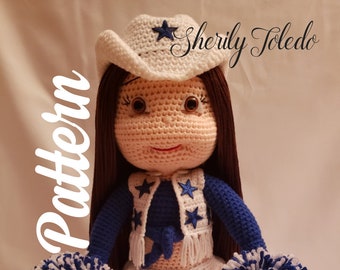 PATTERN - DALLAS - The Cheerleader - Crochet Amigurumi Pattern