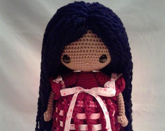 ANGELA Crochet Amigurumi Doll - Crochet Girl Doll -