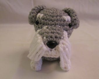 MINIATURE SCHNAUZER - Crochet Amigurumi - Crochet Dog, Crochet Puppy