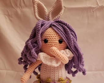 ORCHID the Bunny Girl - Muñeca Amigurumi de ganchillo - Muñeca de ganchillo en traje de conejo