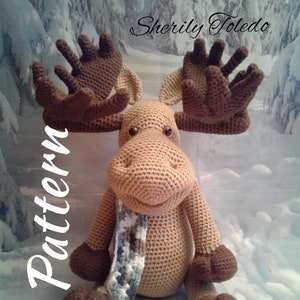 PATTERN Moses the Moose Crochet Amigurumi Pattern image 1