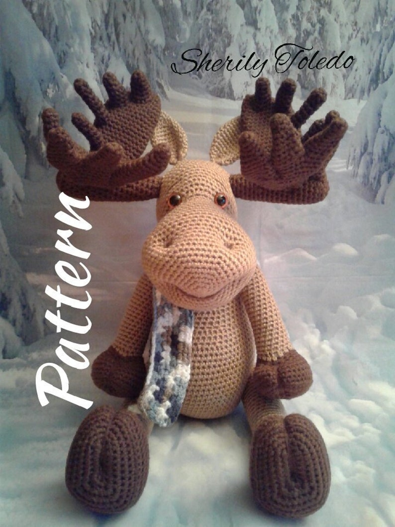 PATTERN Moses the Moose Crochet Amigurumi Pattern image 1