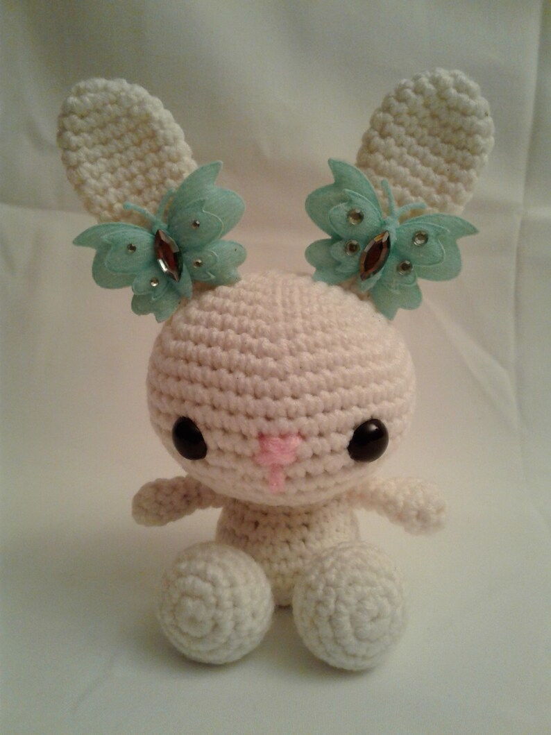 BUTTERFLY 2 Easter Bunny Handmade Crochet Amigurumi image 1