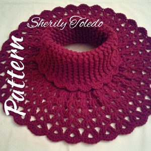 PATTERN Split Shell Neck Warmer Crochet Turtleneck warmer image 1