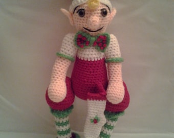 ELFIE the Elf = Crochet Amigurumi - Crochet Christmas Elf - Handmade Crochet Amigurumi