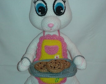 BAKER BUNNY = Ganchillo Amigurumi BUNNY - Conejo de ganchillo - Conejo de ganchillo hecho a mano - Conejo de Pascua
