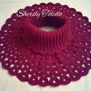 PATTERN Split Shell Neck Warmer Crochet Turtleneck warmer image 2