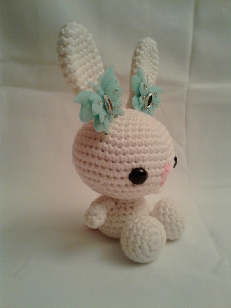 BUTTERFLY 2 Easter Bunny Handmade Crochet Amigurumi image 3