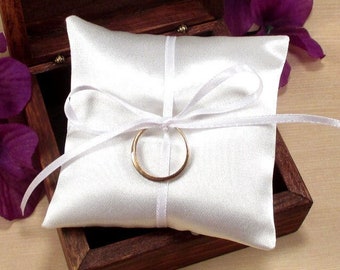 Wedding Ring Pillow, Ring Bearer Box Pillow, Mini Ring Pillow, Rustic Wedding Ring Box Pillow, Jewelry Pad, Small Satin Bridal Ring Pillow