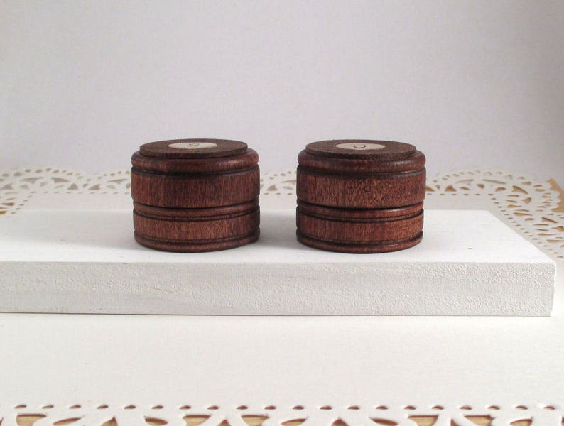 Ring Bearer Box Set Small Round Wood Wedding Ring Box Etsy