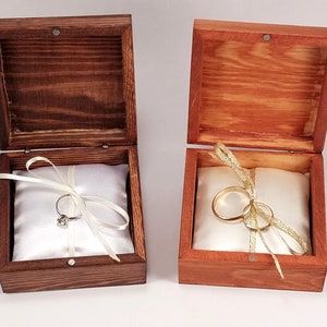 Wedding Ring Pillow, Ring Bearer Box Pillow, Mini Ring Pillow, Rustic Wedding Ring Box Pillow, Jewelry Pad, Small Satin Bridal Ring Pillow image 5