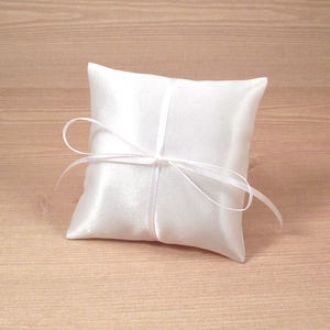 Wedding Ring Pillow, Ring Bearer Box Pillow, Mini Ring Pillow, Rustic Wedding Ring Box Pillow, Jewelry Pad, Small Satin Bridal Ring Pillow image 2