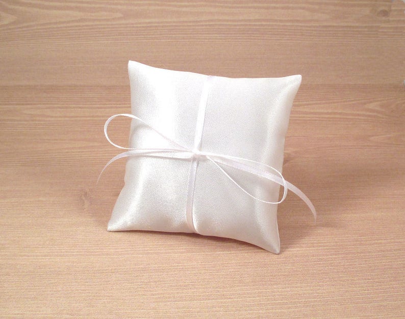 Wedding Ring Pillow, Ring Bearer Box Pillow, Mini Ring Pillow, Rustic Wedding Ring Box Pillow, Jewelry Pad, Small Satin Bridal Ring Pillow image 2