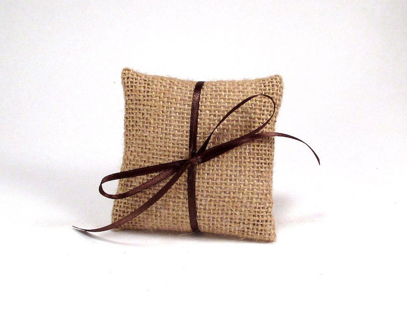 Ring Bearer Box Pillow Burlap Wedding Ring Pillow Mini Ring Etsy