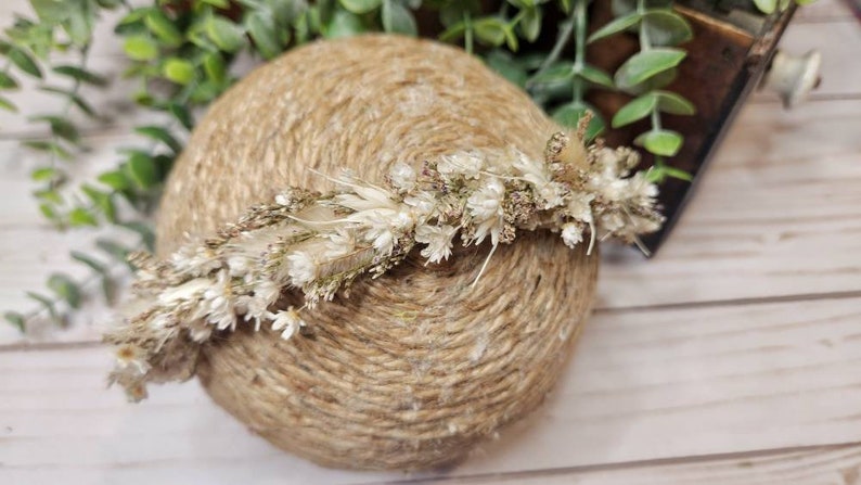 WillowNewborn Flower Crown, Newborn Photography Prop, Newborn Flower Halo, Neutral Flower Crown, Dried Flower Crown, Sitter Flower Crown image 10