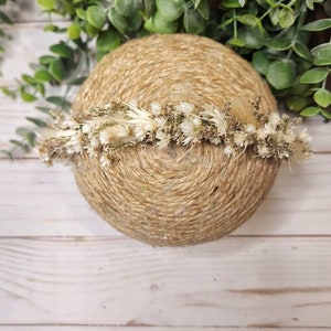 WillowNewborn Flower Crown, Newborn Photography Prop, Newborn Flower Halo, Neutral Flower Crown, Dried Flower Crown, Sitter Flower Crown image 2