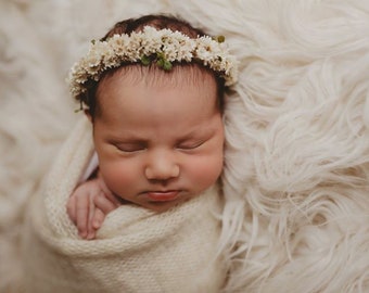 Newborn Photography Prop Wave Halo Headband Olive Newborn Photography Prop Wave Halo Headband Olive