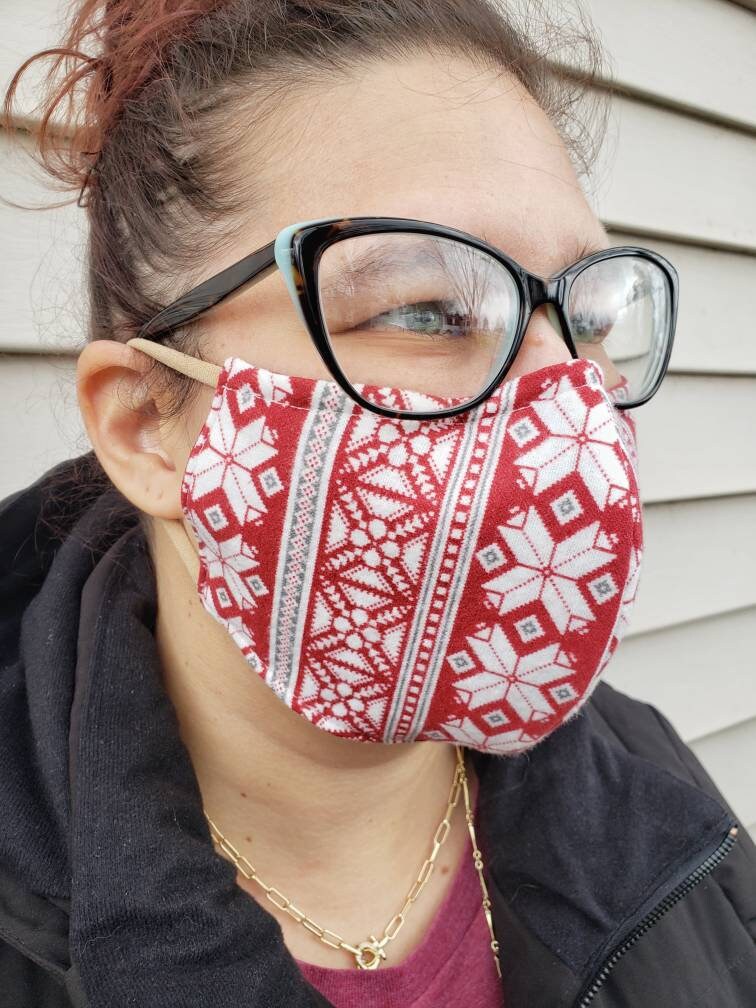 Christmas Flannel Face MaskFlannel Face Mask Adult Face Etsy