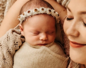 Sparrow--Newborn Flower Crown--Newborn Photography Prop--Newborn Flower Halo-- Flower Crown-- Dried Flower Crown