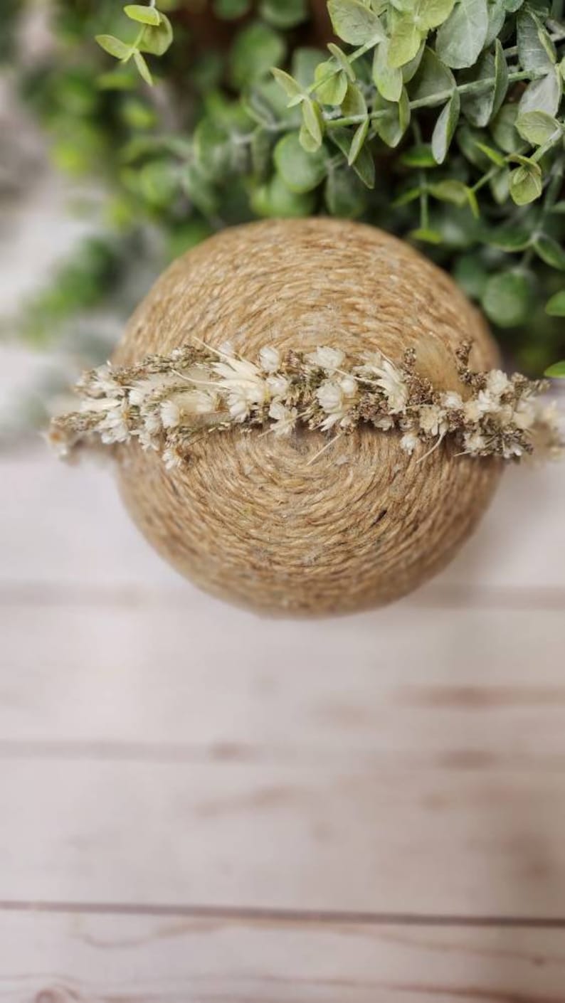 WillowNewborn Flower Crown, Newborn Photography Prop, Newborn Flower Halo, Neutral Flower Crown, Dried Flower Crown, Sitter Flower Crown image 1