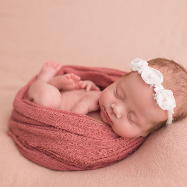 Paige-- Newborn Tieback-- Newborn Headband-- Baby Girl Accessories-- Newborn Photography Prop