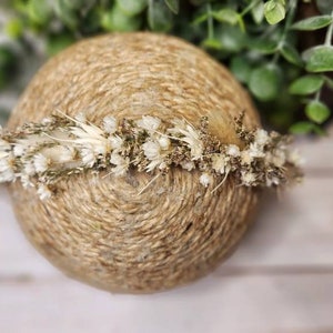 WillowNewborn Flower Crown, Newborn Photography Prop, Newborn Flower Halo, Neutral Flower Crown, Dried Flower Crown, Sitter Flower Crown image 9